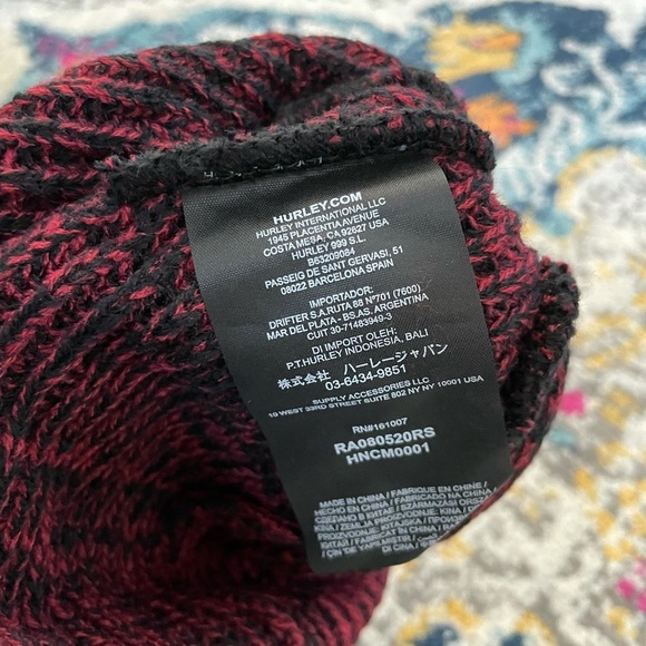 New Hurley Max Cuff Beanie in Black / Mystic Dates - Picture 4 of 5